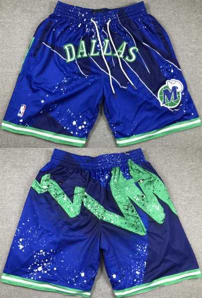 Men%27s Dallas Mavericks Royal Green Shorts (Run Small)->nba shorts->NBA Jersey